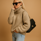 Women's Turtleneck Knit Jumper – Warm, Breathable & Timeless | Lia