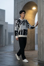 Abstract Intarsia Relaxed Crew Neck Jumper | James