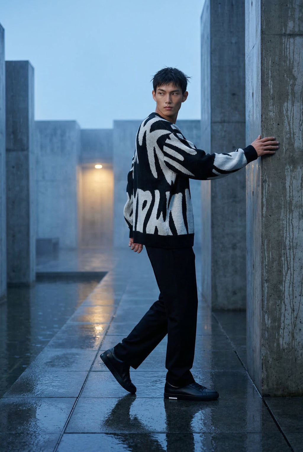 Abstract Intarsia Relaxed Crew Neck Jumper | James