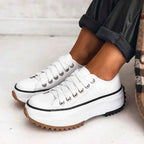 Lia | Chunky Platform Lace-up Sneakers with Serrated Outsole