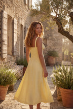 Alessia | Corset Bodice A-line Midi Dress with Sweetheart Neckline For Women