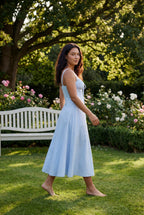 Alessia | Corset Bodice A-line Midi Dress with Sweetheart Neckline For Women