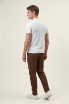 Crisp White Fitted Mock Neck Short Sleeve Tee | James
