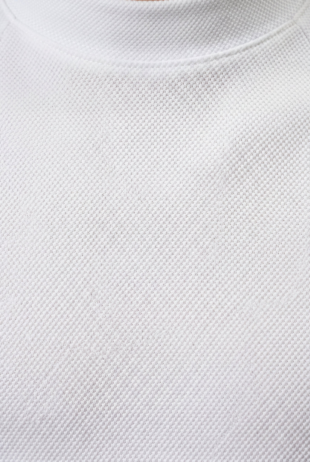 Crisp White Fitted Mock Neck Short Sleeve Tee | James
