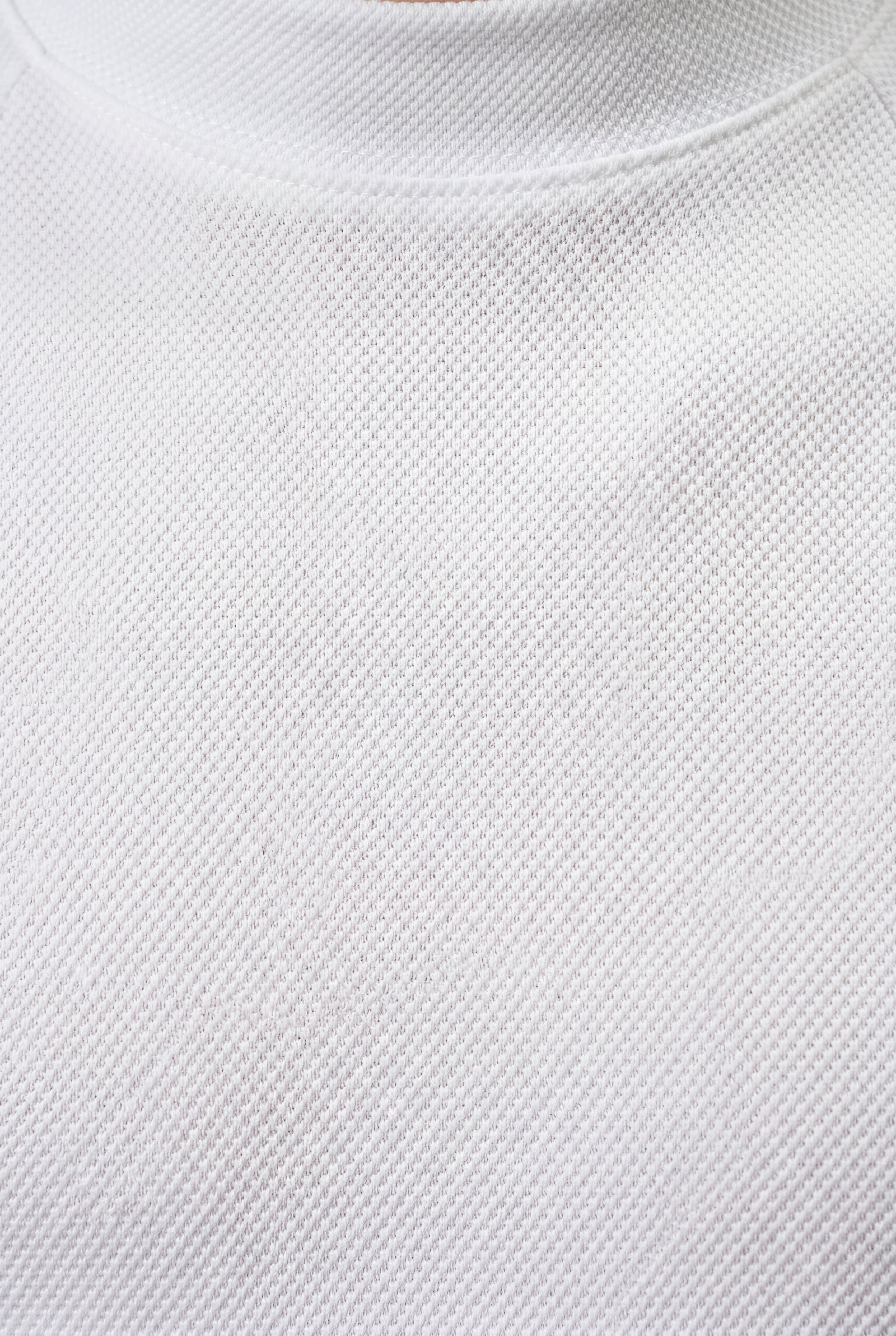 Crisp White Fitted Mock Neck Short Sleeve Tee | James