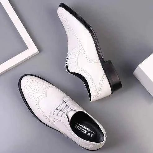Liam | Glossy Wingtip Brogue Oxford Dress Shoes