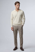 Gio | Long Sleeve Buttonless Polo Shirt with Modern Tailored Fit