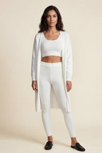 Lisa | Longline Cardigan 3-piece Ribbed Loungewear Set