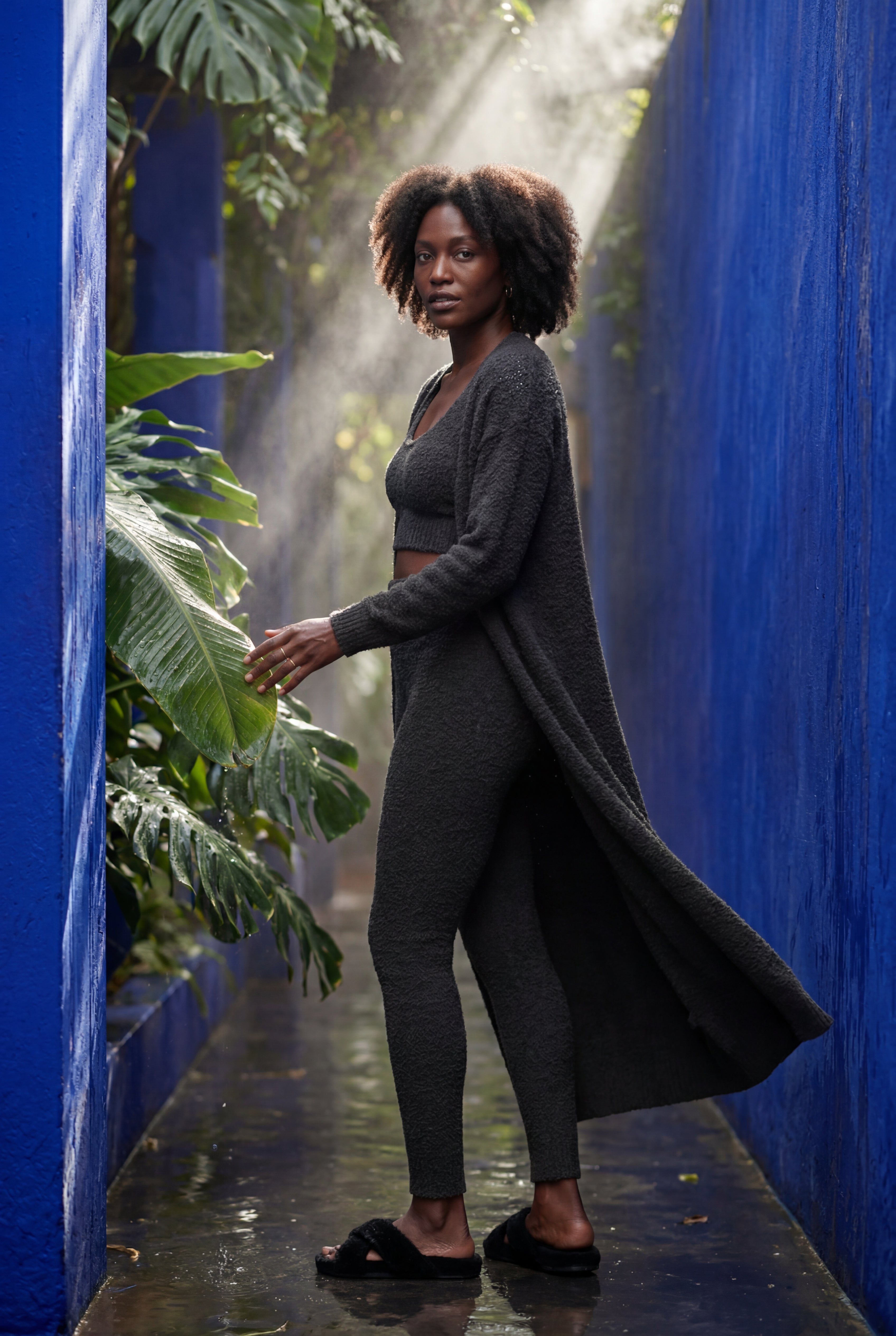 Lisa | Longline Cardigan 3-piece Ribbed Loungewear Set