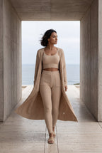 Lisa | Longline Cardigan 3-piece Ribbed Loungewear Set