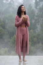 Lisa | Longline Cardigan 3-piece Ribbed Loungewear Set
