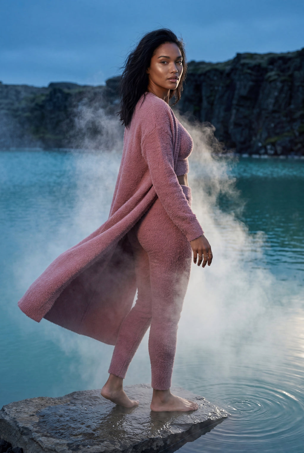 Lisa | Longline Cardigan 3-piece Ribbed Loungewear Set