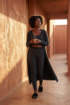 Lisa | Longline Cardigan 3-piece Ribbed Loungewear Set