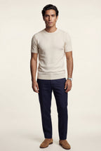 Men's Slim Fit Knitted Short Sleeve T-Shirt | Liam