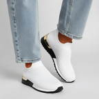 Lia | Metallic Heel Slip-on Wedge Sneakers