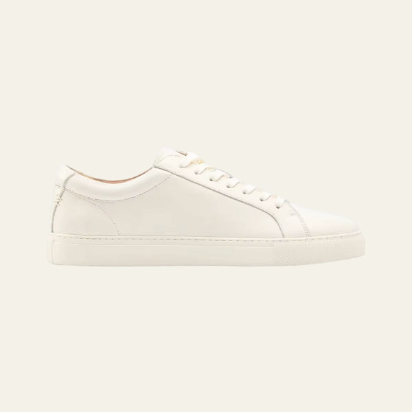 Gio | Minimalist Low-top White Sneakers with Tan Lining