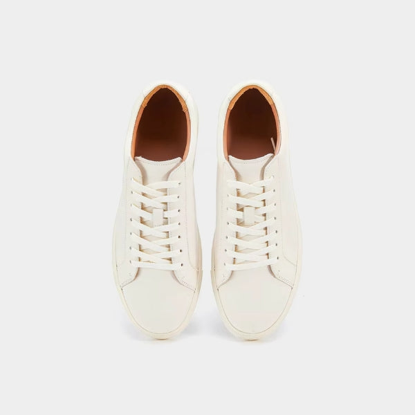 Gio | Minimalist Low-top White Sneakers with Tan Lining
