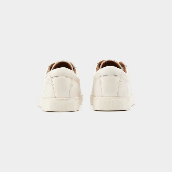 Gio | Minimalist Low-top White Sneakers with Tan Lining