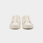 Gio | Minimalist Low-top White Sneakers with Tan Lining
