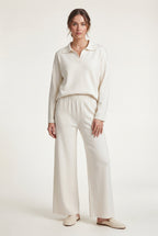 Lia | Oversized Collared Lounge Set with Wide-leg Trousers