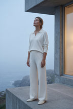 Lia | Oversized Collared Lounge Set with Wide-leg Trousers