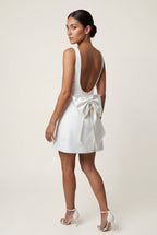 Elcevi | Pearl-trim Bow-back Fitted Mini Dress For Women