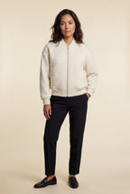 Quilted Bomber Jacket with Ribbed Trim | Senna