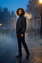 Quilted Bomber Jacket with Ribbed Trim | Senna
