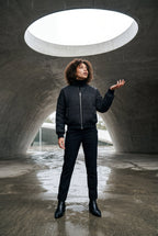 Quilted Bomber Jacket with Ribbed Trim | Senna