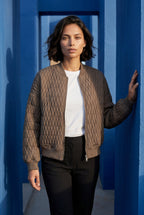 Quilted Bomber Jacket with Ribbed Trim | Senna
