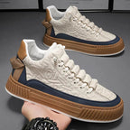 Gio | Quilted Streetwear Low-top Sneakers with Bold Ribbed Sole