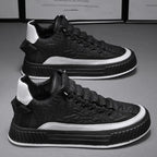 Gio | Quilted Streetwear Low-top Sneakers with Bold Ribbed Sole