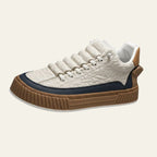 Gio | Quilted Streetwear Low-top Sneakers with Bold Ribbed Sole