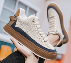Gio | Quilted Streetwear Low-top Sneakers with Bold Ribbed Sole