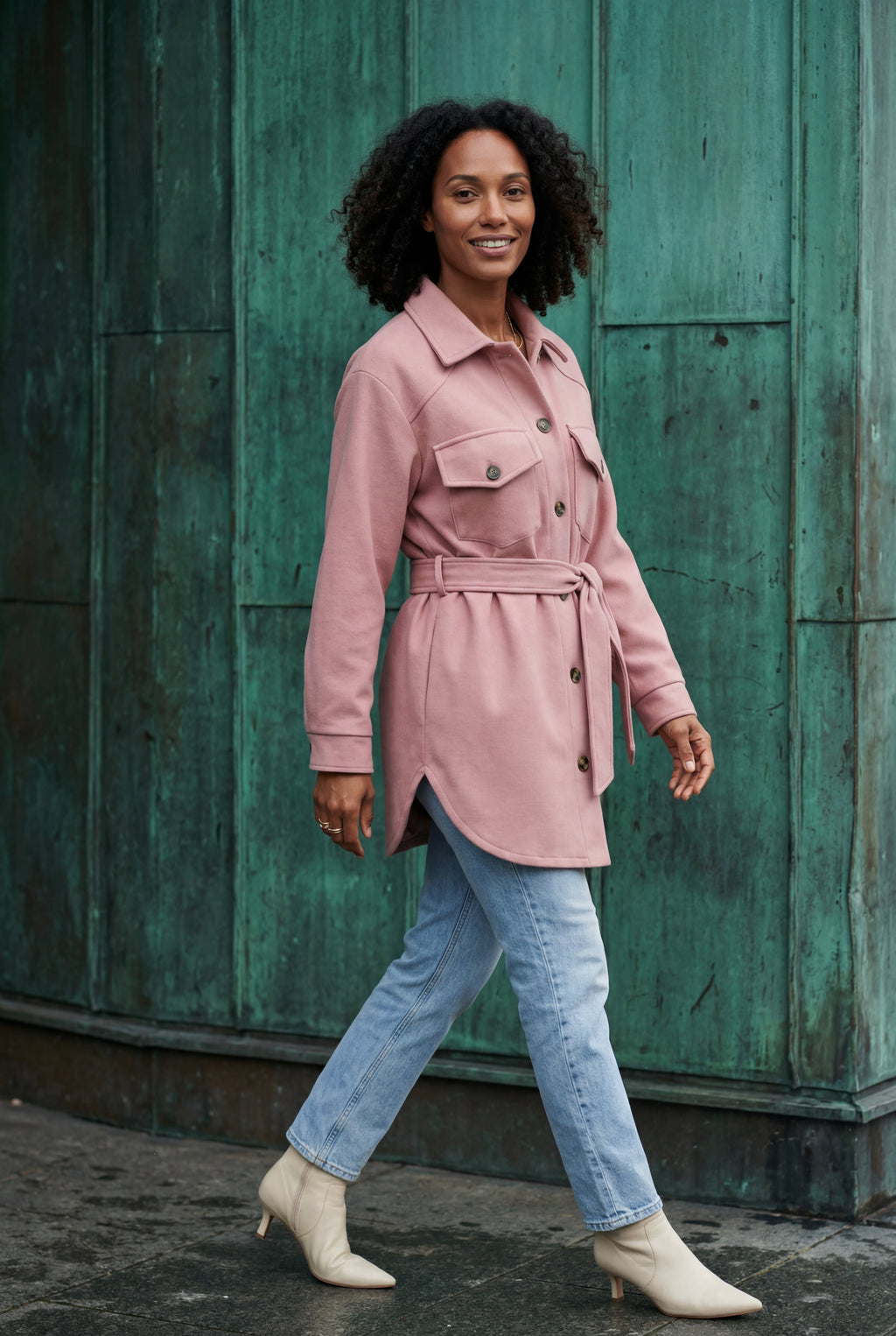 Relaxed Button-front Utility Jacket with Flap Pockets | Senna