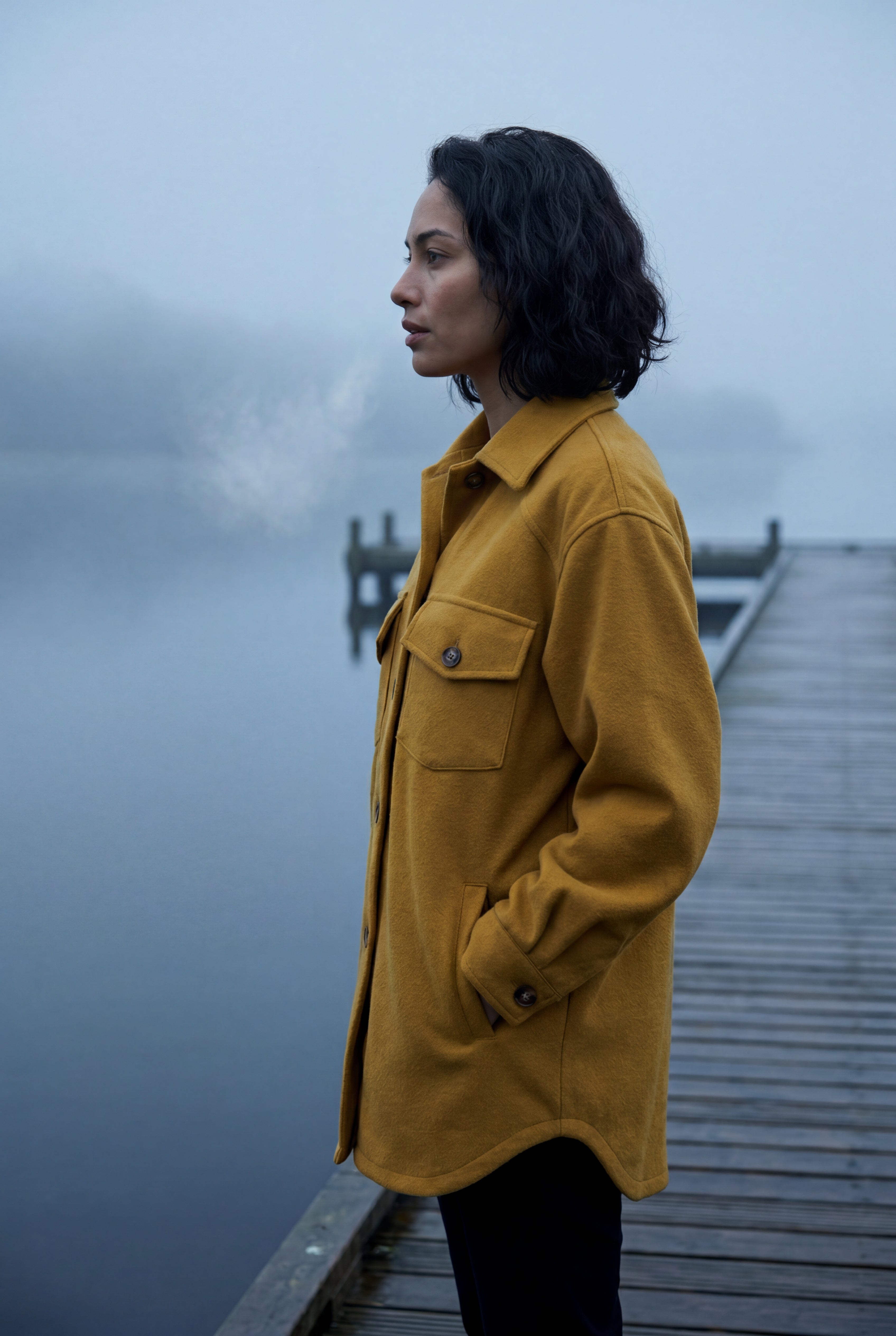 Relaxed Button-front Utility Jacket with Flap Pockets | Senna