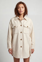 Relaxed Button-front Utility Jacket with Flap Pockets | Senna