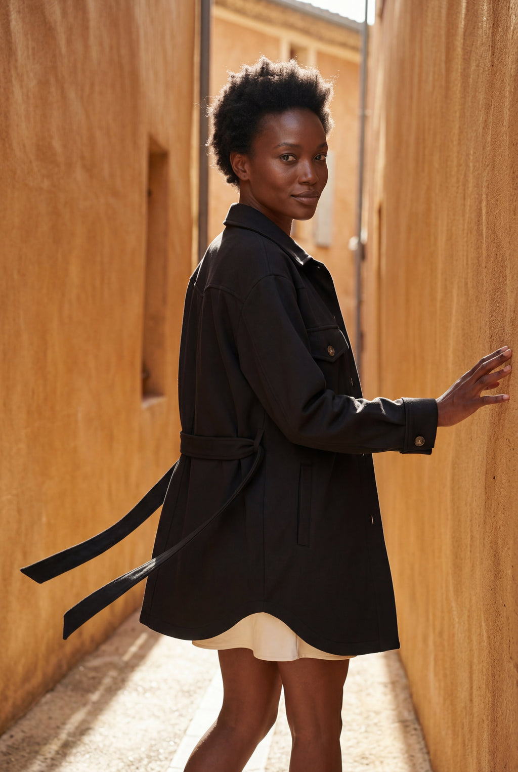 Relaxed Button-front Utility Jacket with Flap Pockets | Senna