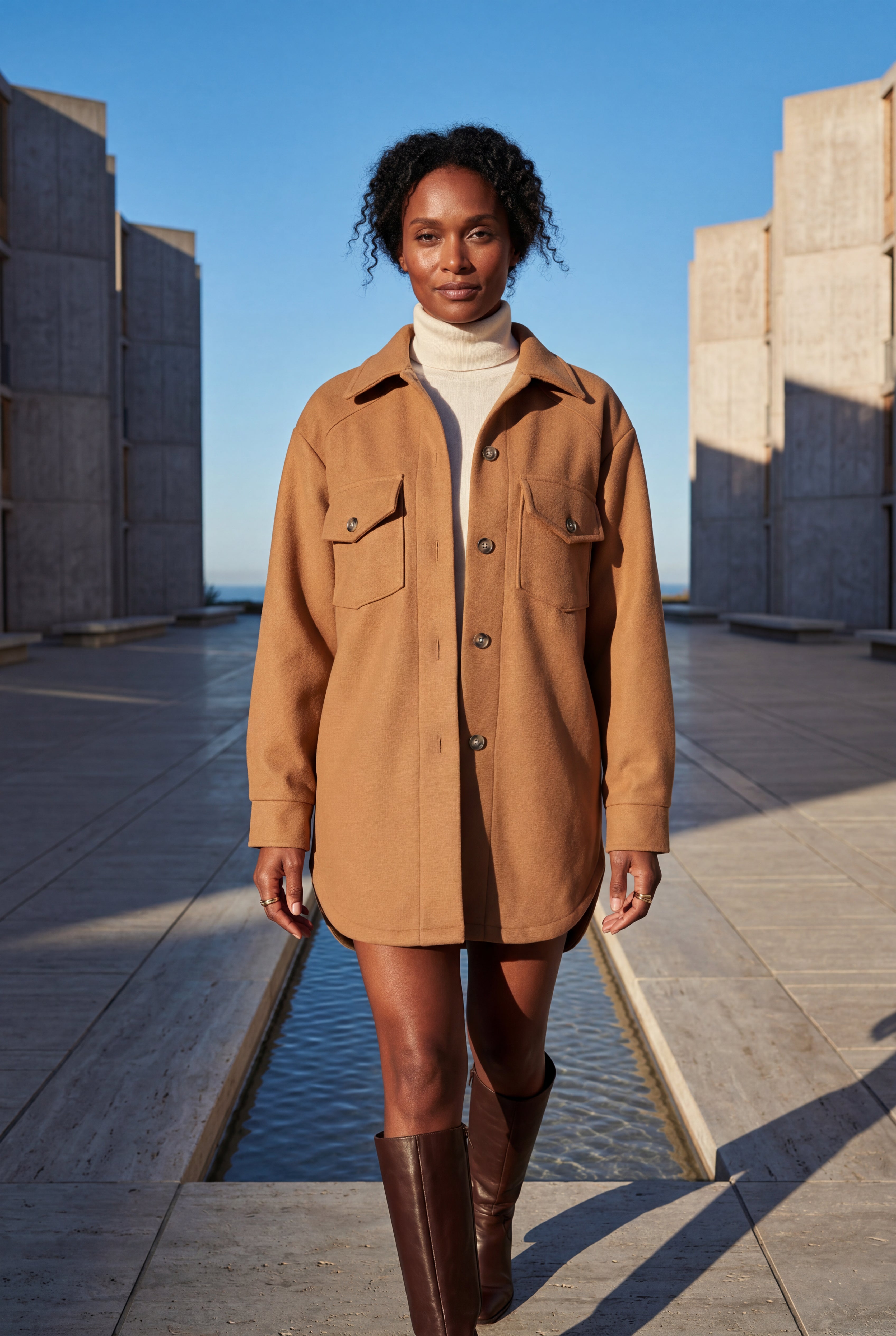 Relaxed Button-front Utility Jacket with Flap Pockets | Senna