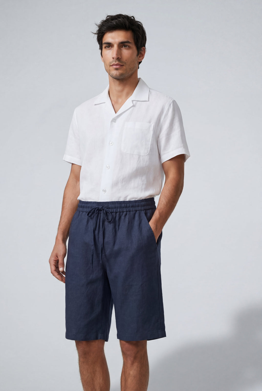 Liam | Relaxed Fit Above Knee Drawstring Shorts