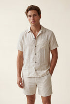 Liam | Relaxed Short Sleeve Shirt and Drawstring Shorts Set