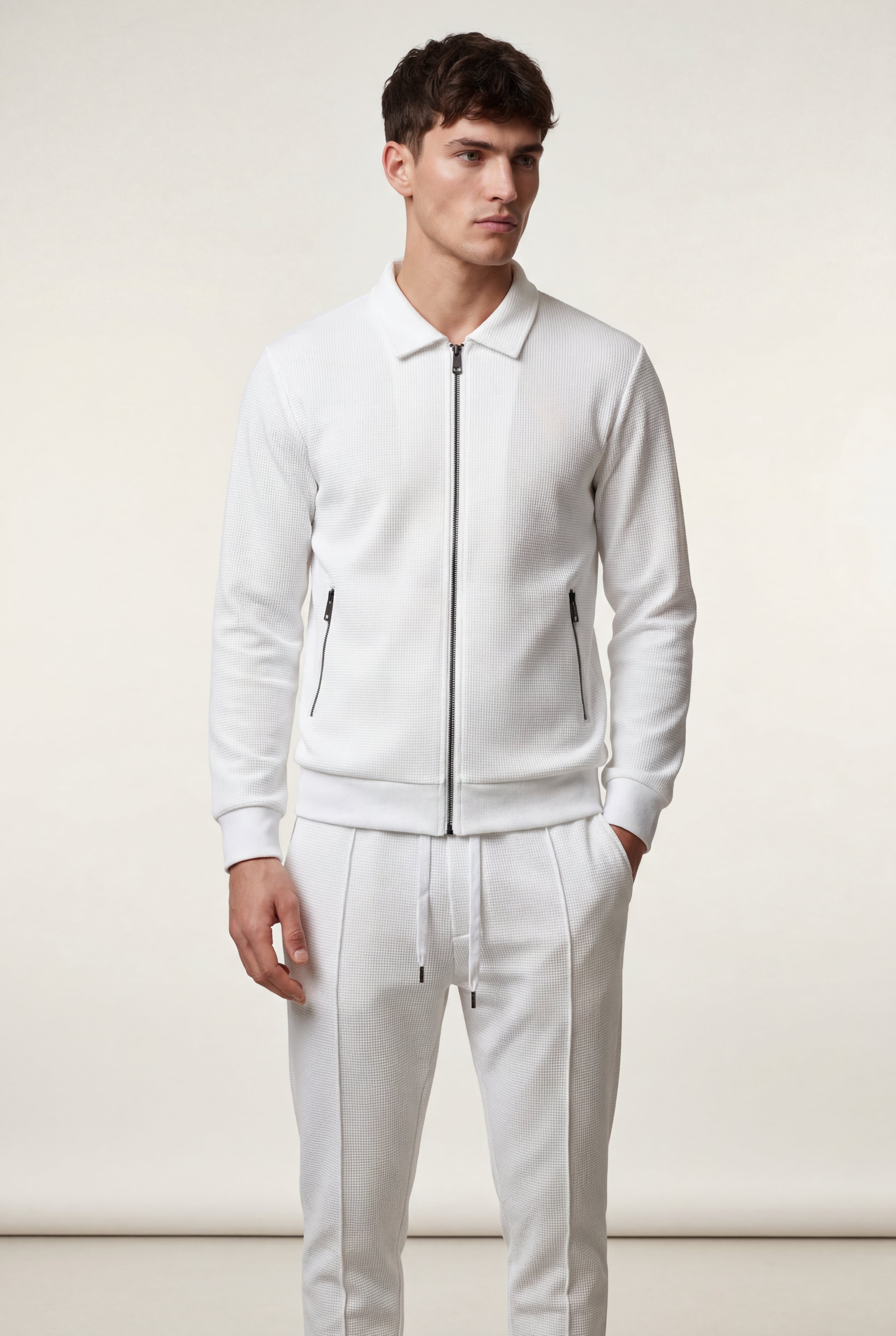 Liam | Ribbed Bomber Jacket and Jogger Athleisure Set