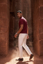 Ribbed Mock Neck Short Sleeve Sweater Shirt | James