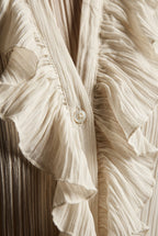 Lisa | Ruffled Pleated Blouse with Fluted Cuffs