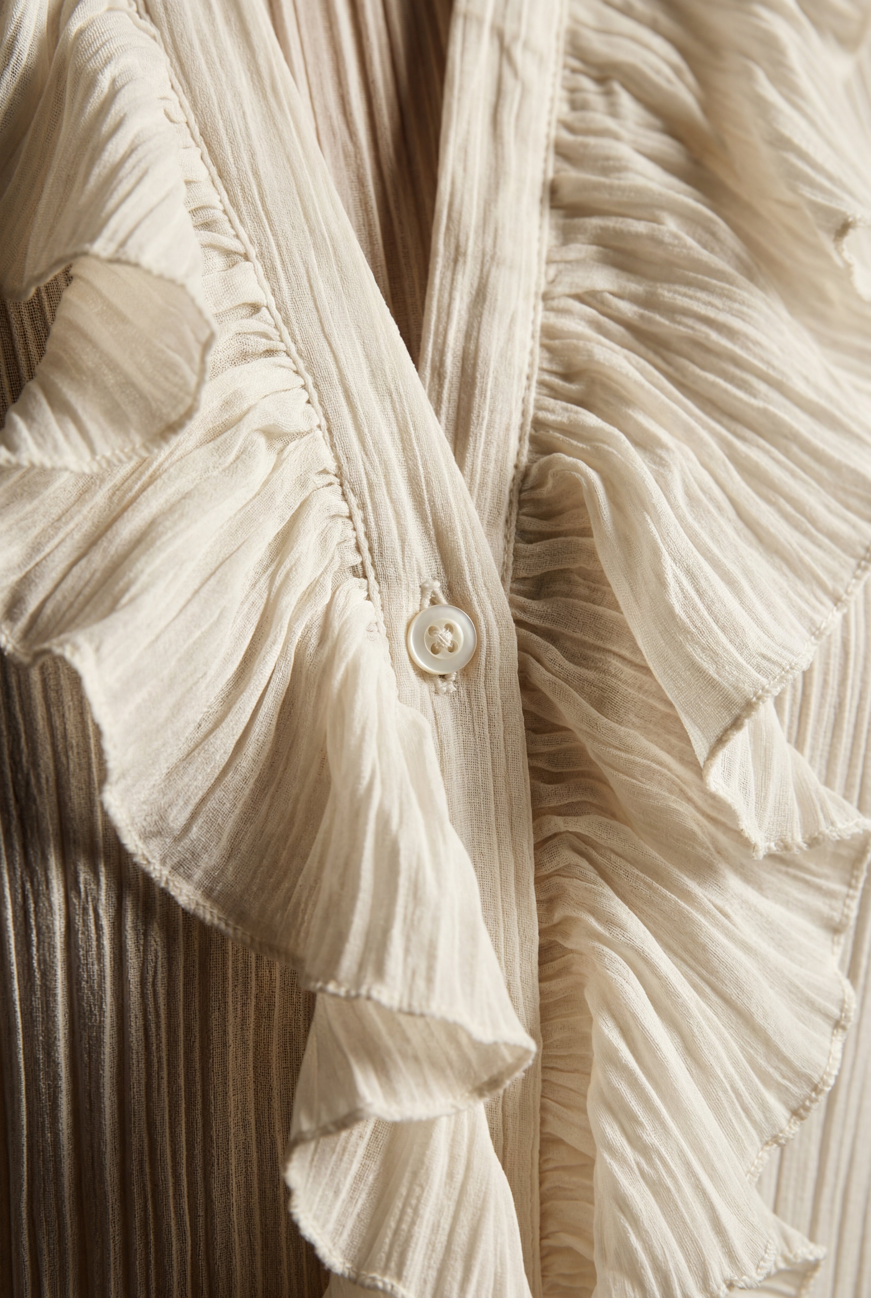 Lisa | Ruffled Pleated Blouse with Fluted Cuffs