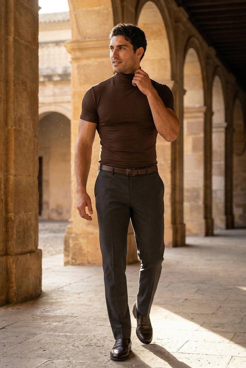 Kian | Slim Fit Short Sleeve Turtleneck Shirt