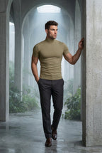 Kian | Slim Fit Short Sleeve Turtleneck Shirt