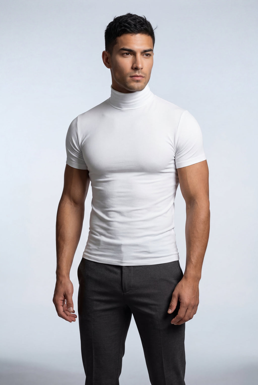 Kian | Slim Fit Short Sleeve Turtleneck Shirt