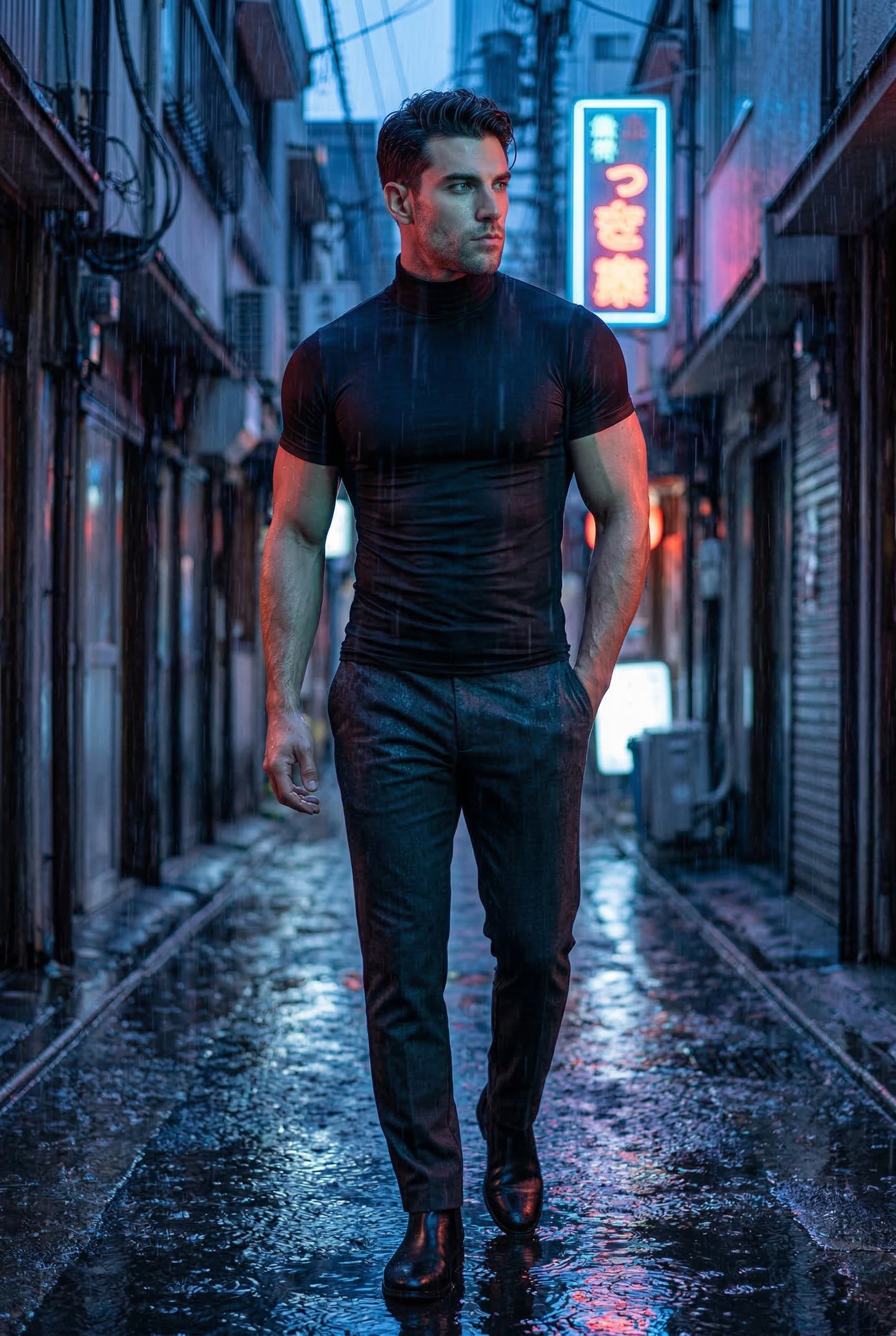 Kian | Slim Fit Short Sleeve Turtleneck Shirt