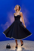 Alyssa | Sweetheart Neckline Fit and Flare Midi Cocktail Dress For Women
